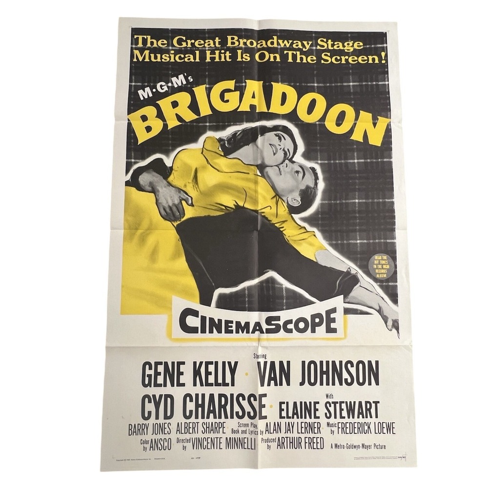Rare 1954 1 Sheet Metro Goldwyn-Meyer Musical Film Brigadoon Movie Poster 27x41
